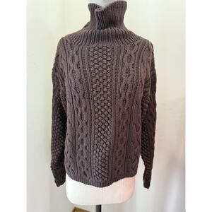 Vintage Limited Women's L Sweater Irish Fisherman Popcorn Cable Chunky Knit